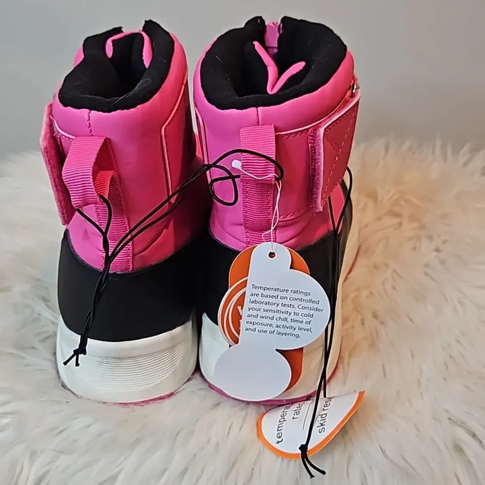 NWT Wonder Nation Girls Pink Zip Front Temperature Rated Winter Boots